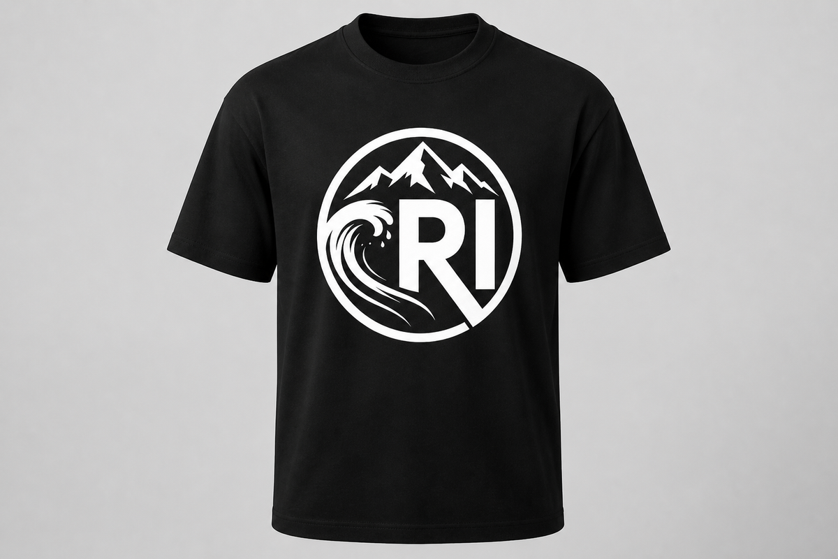 Professional When Necessary Tee — RI badge, wave left